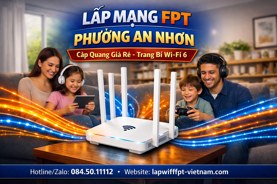 Lắp Mạng FPT Phường An Nhơn Giá Rẻ – Cáp Quang Tốc Độ Cao, Tiết Kiệm Tối Đa
