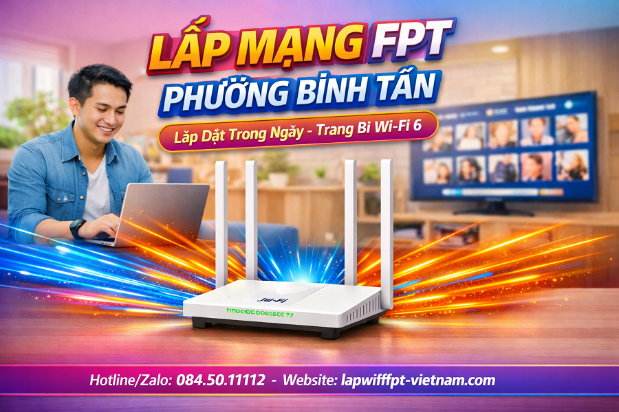 Lắp Mạng FPT Phường Bình Tân Trong Ngày – Triển Khai Siêu Tốc Trong 4H