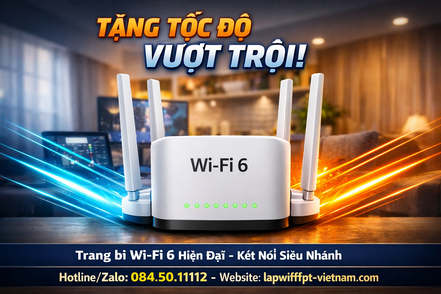 Lắp Mạng FPT Phường Hòa Bình Giá Rẻ – Trang bị Wi-Fi 6 Tốc Độ Cao