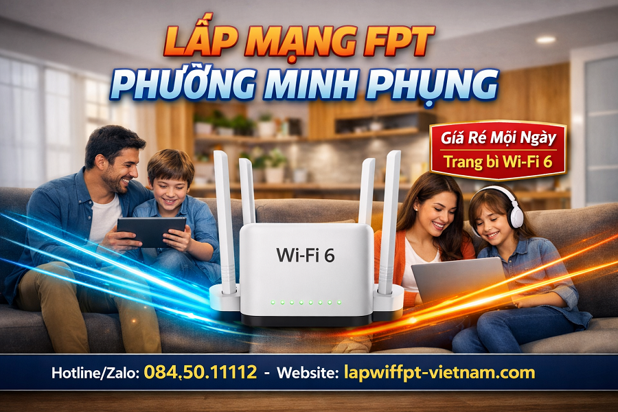 Lắp Mạng FPT Phường Minh Phụng Giá Rẻ – Tặng Wi-Fi 6 Tốc Độ Cao