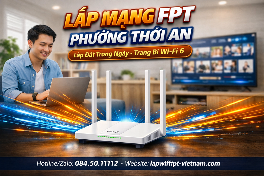 Lắp Mạng FPT Phường Thới An Trong Ngày – Lắp Đặt Siêu Tốc, Trải Nghiệm Mượt Mà