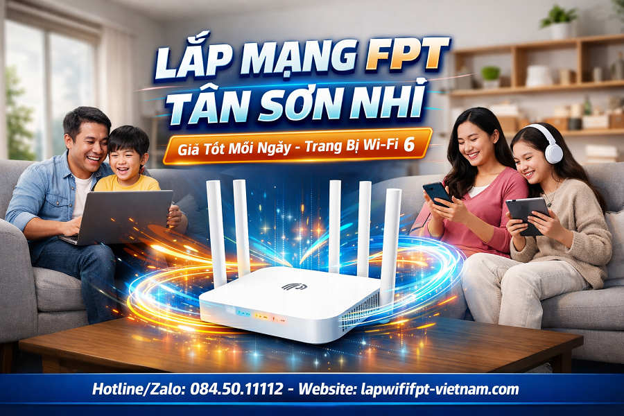 Lắp Mạng FPT Phường Tân Sơn Nhì Giá Tốt – Cáp Quang Tốc Độ Cao, Chi Phí Tối Ưu