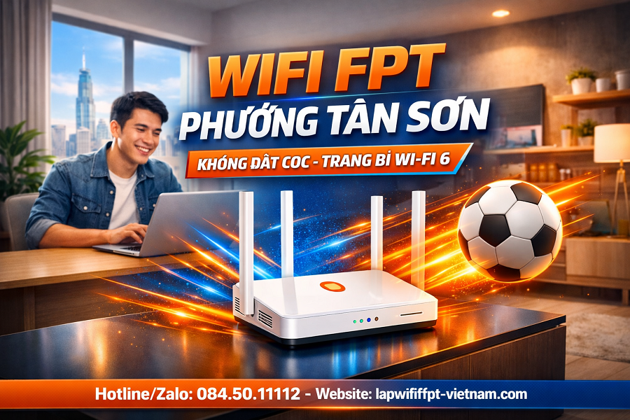 WiFi FPT Phường Tân Sơn Không Đặt Cọc – Thủ Tục Đơn Giản, Lắp Đặt Nhanh 4H
